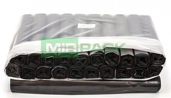 Мешки для мусора 120 литров, 35 мкм, 10 шт, ПВД, черные, 2х слойные - Вид 4